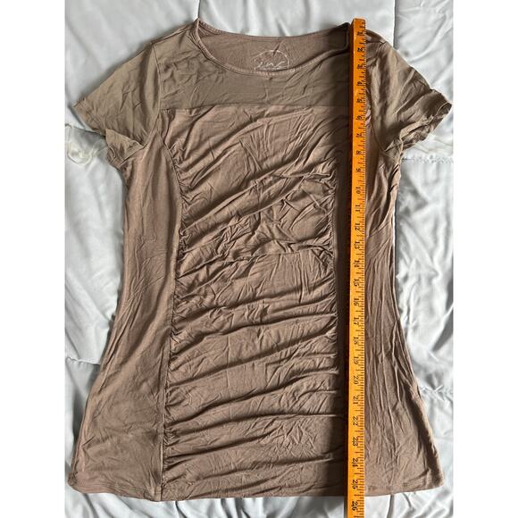 Inc international concepts brown mesh ruched top‎ size large - Picture 4 of 6